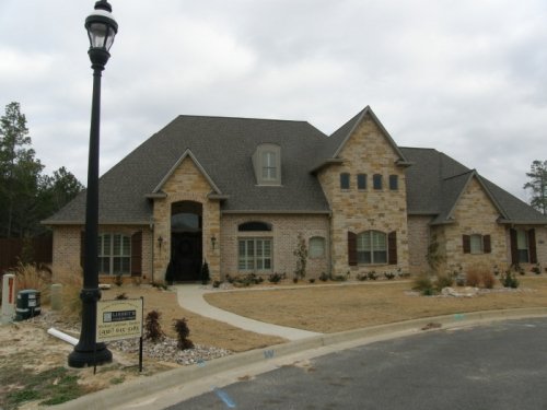 Frensh Country Elevation with Stone and Brick Details 